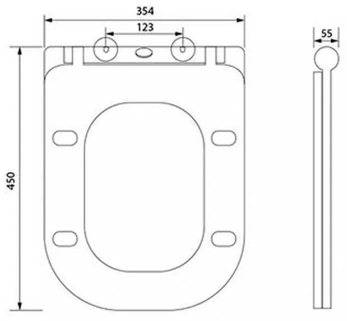 Scaun de toaletă Erin slim cu închidere moale