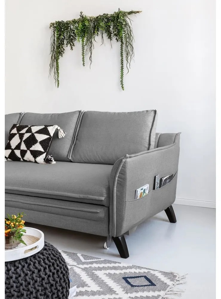 Colțar extensibil cu șezlong pe partea stângă Miuform Charming Charlie, gri închis