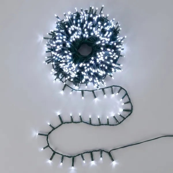 Aigostar - Ghirlandă LED de Crăciun pentru exterior, 500 LED-uri, 8 funcții, 13 m, IP44, alb rece