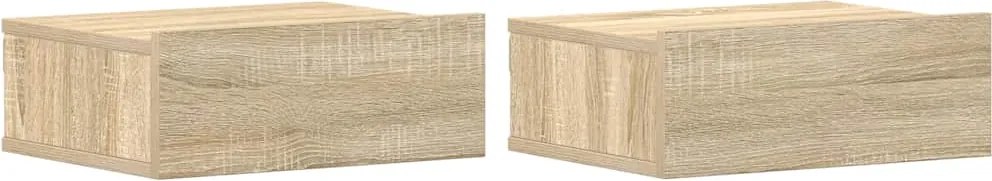 vidaXL Noptiere suspendate, 2 buc., stejar sonoma, 40x30x15 cm