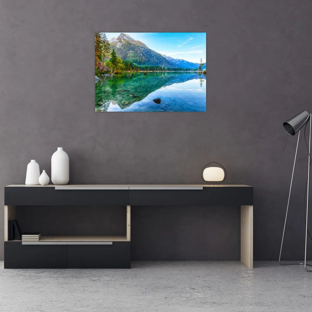 Tablou pe sticlă - Lacul Hintersee (70x50 cm)