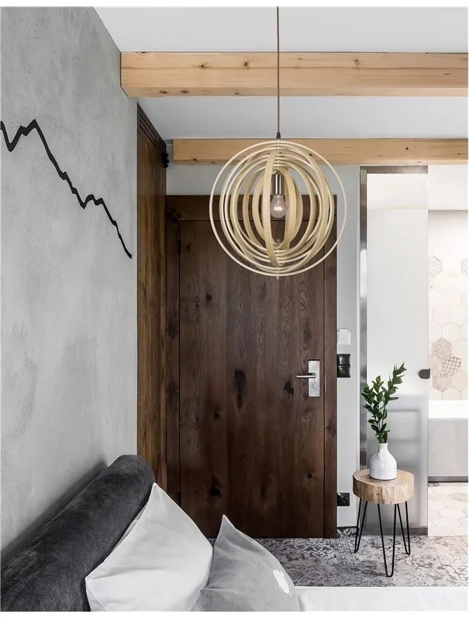 Lustra moderna decorativa design lemn natural Asco NVL-9138062