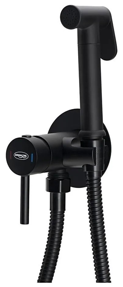 Baterie de bideu cu duș pentru instalare ascunsă Aqualine negru mat