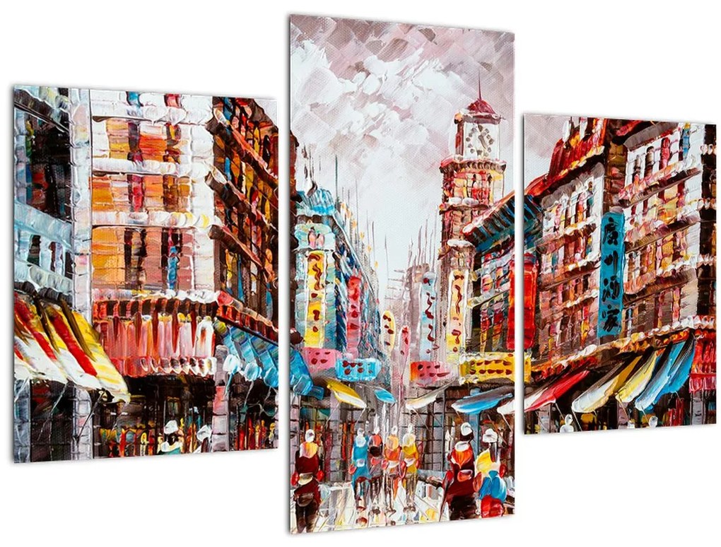 Tablou - Hong Kong, pictură în ulei (90x60 cm)