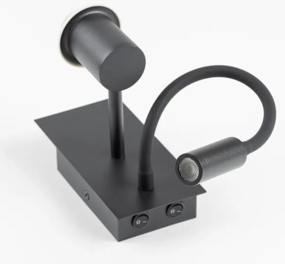 Lampă LED de perete Brilagi NUBILA 1xE27/25W/230V + LED/3W negru/maro deschis