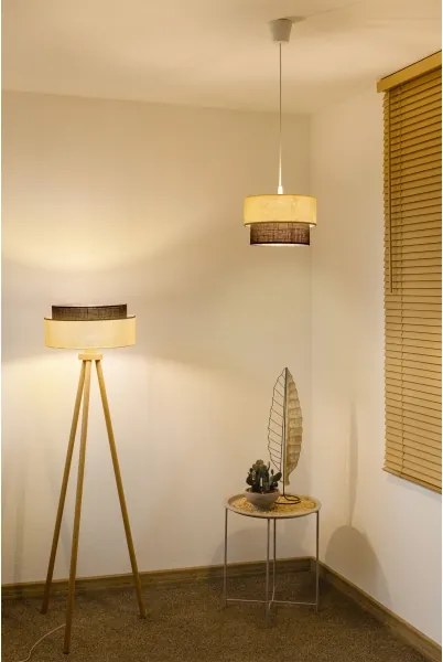 Brilagi - Lustră LED pe cablu BOHO STYLE 1xE27/15W/230V Ø 25 cm crem/maro