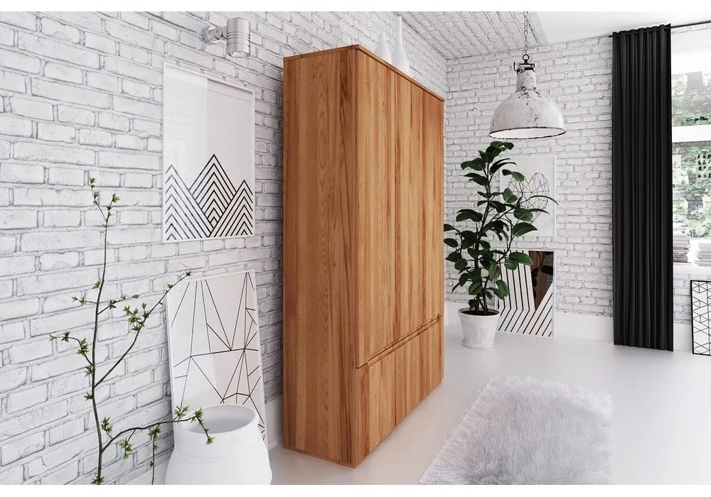 Dulap din lemn de fag 135x206 cm Vento 3 - The Beds