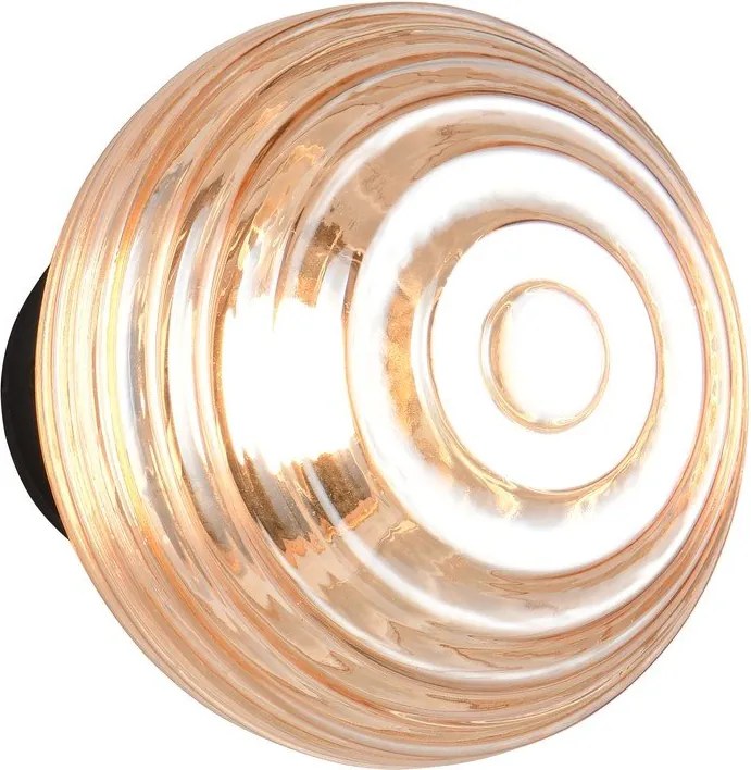 Aplică de perete chihlimbar LED din sticlă cu USB ø 15,5 cm Earl – Reality