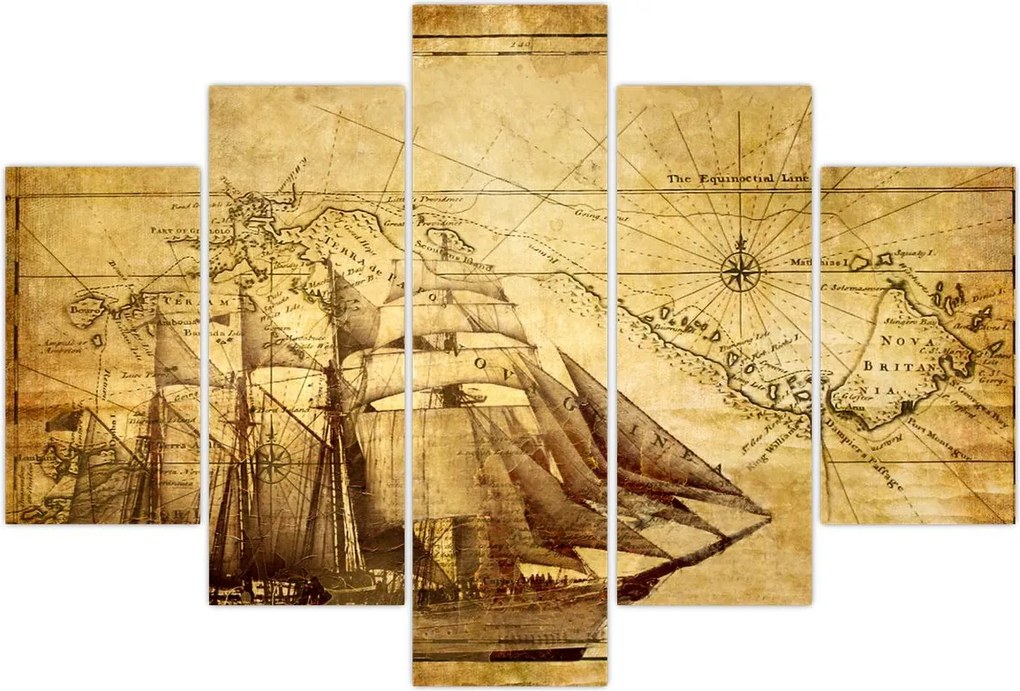 Tablou - Harta veche (150x105 cm)