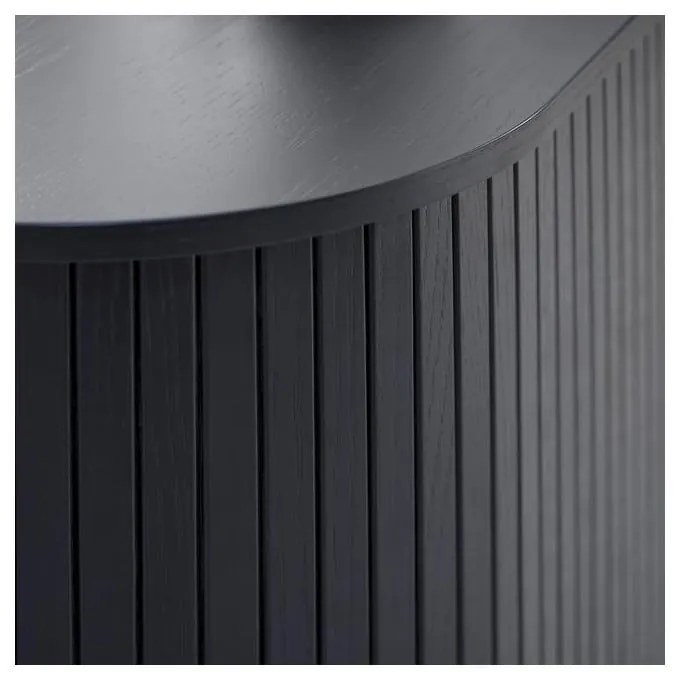 Comodă TV neagră cu aspect de lemn de stejar 56x180 cm Nola – Unique Furniture