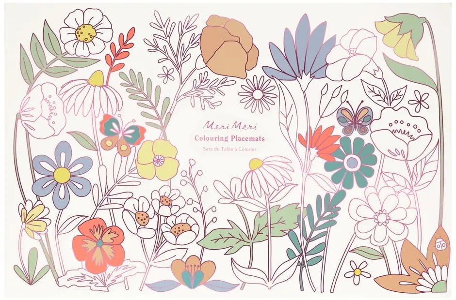 Suporturi pentru farfurii 8 buc. din hârtie 28x42.5 cm Butterflies &amp; Flowers – Meri Meri