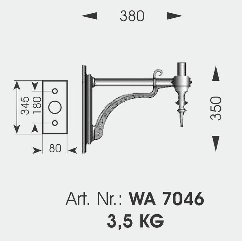 Aplica iluminat exterior din fier forjat, WL 3449