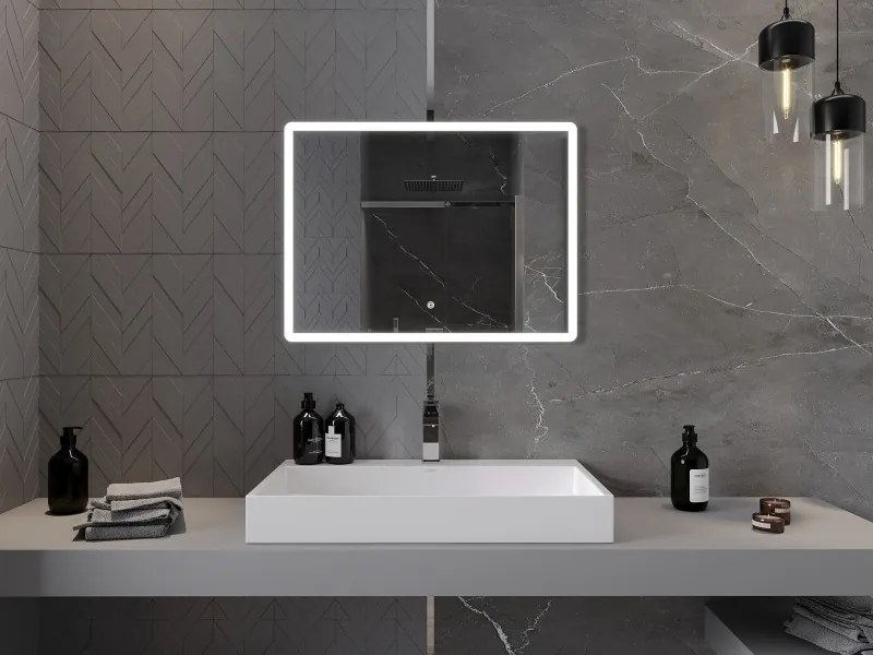 Mexen Navia oglindă de baie iluminată 80 x 60 cm, LED 6000K, anti-aburire - 9803-080-060-611-00