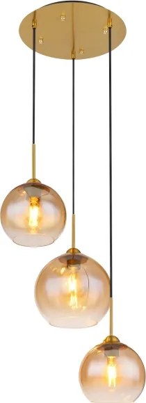 Globo 15788-3H - Lustră suspendată pe cablu JAMESSA 3xE27/60W/230V alamă