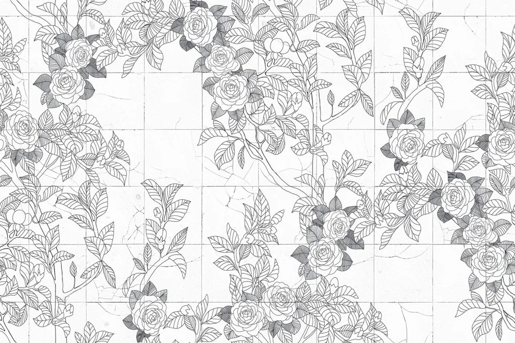 Tapet Rose Tiles, Graphite, Rebel Walls