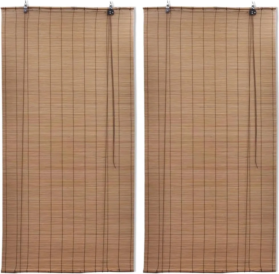 vidaXL Jaluzele din bambus tip rulou, 2 buc., maro, 100 x 160 cm