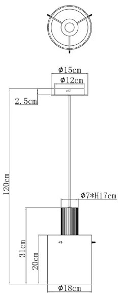 Lustră pe cablu Globo 15904HF TULIVAR 1xE27/40W/230V