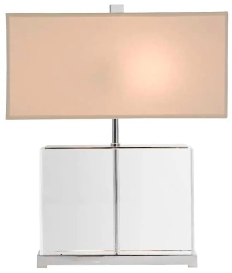 Veioza, lampa de masa, finisaj nickel, corp din sticla, H-44cm, Warwick Crystal 105564 HZ