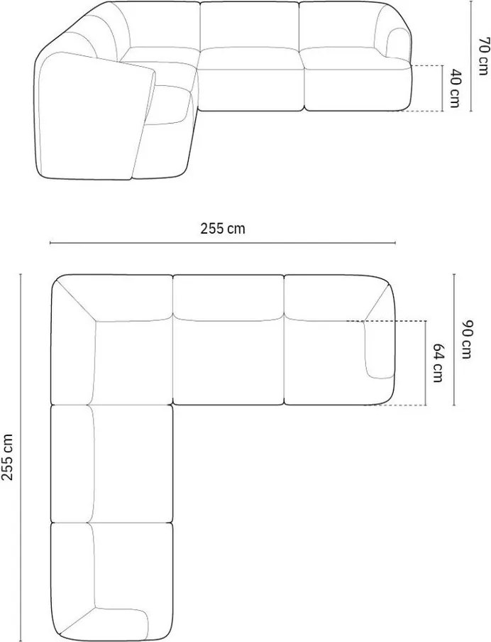 Colțar petrol cu tapițerie din catifea Campi – Cosmopolitan Design