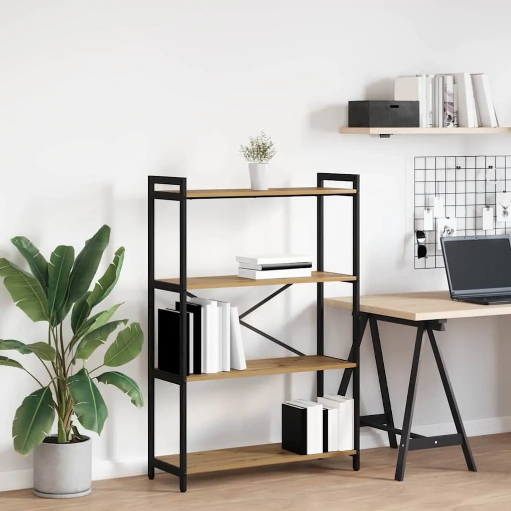 vidaXL Bibliotecă stejar artizanal 80 x 30 x 118 cm Lemn compozit