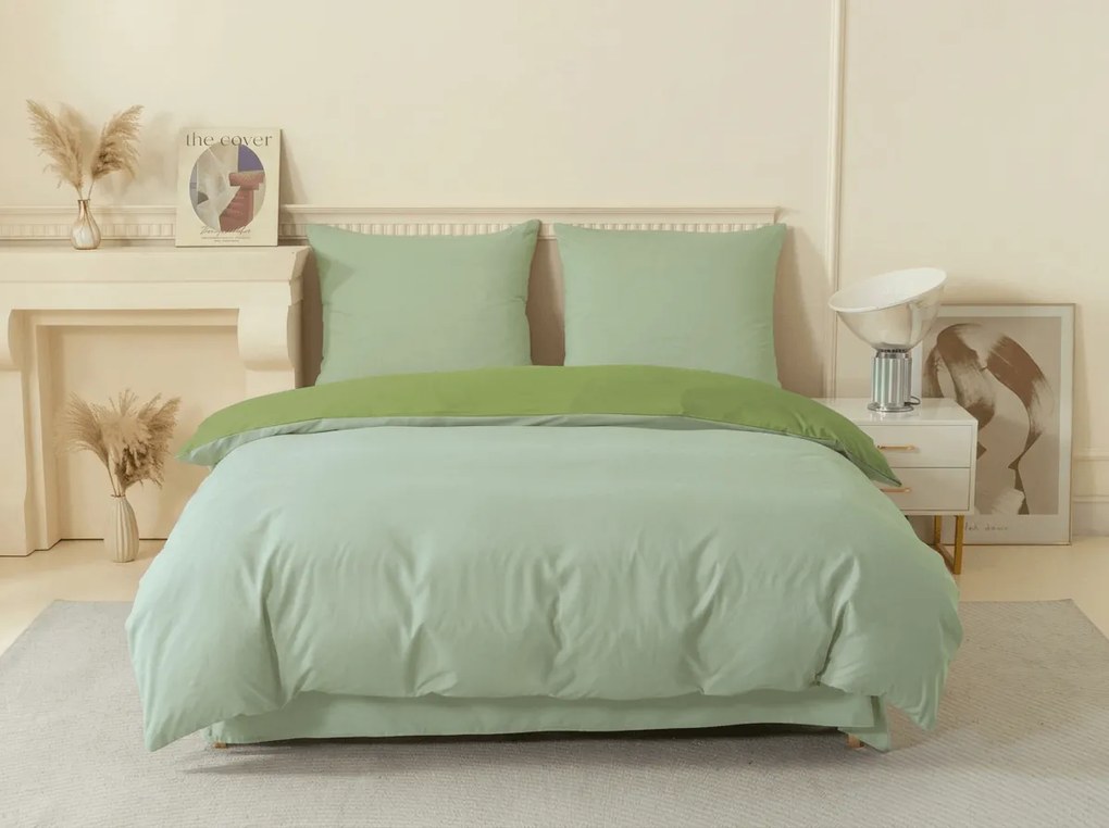 Lenjerie de pat din microfibra MICROVELLE verde Dimensiune lenjerie de pat: 2 buc 70 x 90 cm | 200 x 220 cm