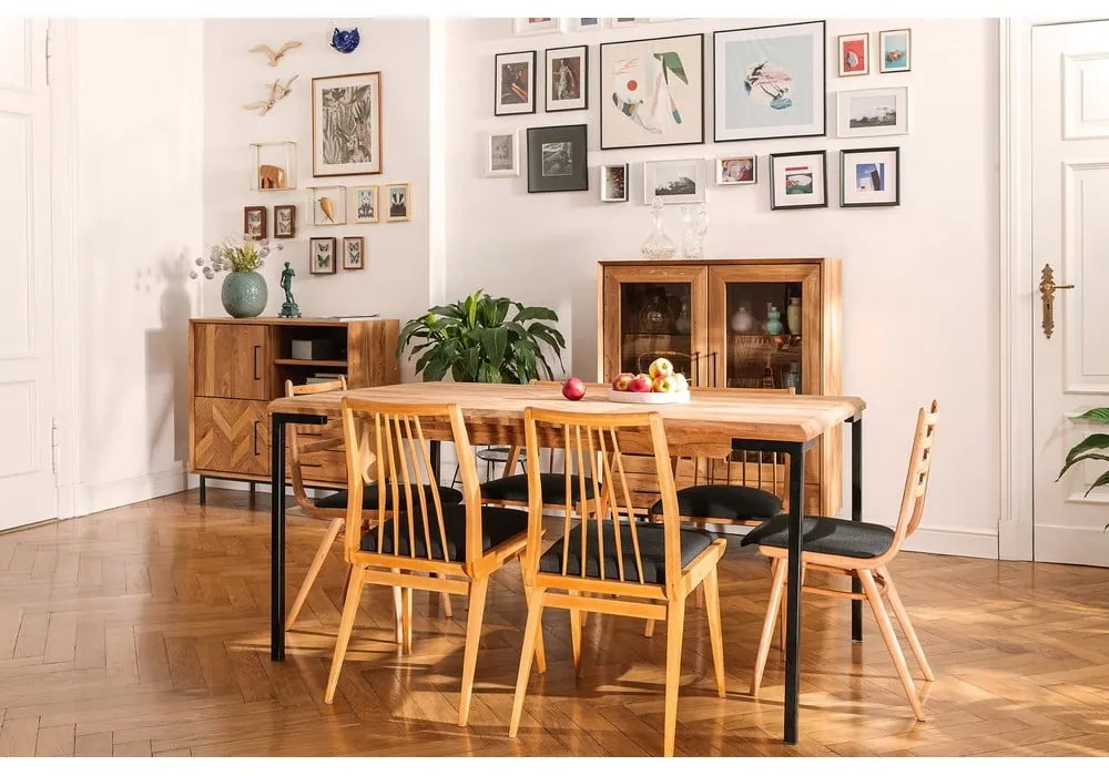 Masă dining din lemn de stejar 90x160 cm Abies – The Beds