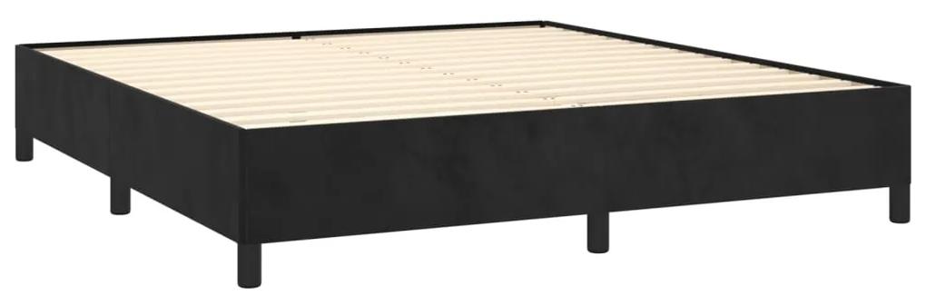 Cadru de pat, negru, 180 x 200 cm, catifea Negru, 35 cm, 180 x 200 cm