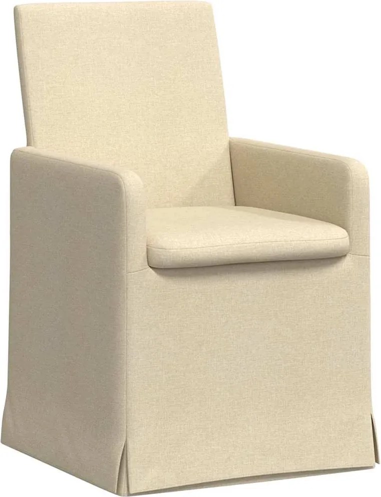 vidaXL Scaune de dining 2 pcs Crem 57 x 67 x 95 cm țesătură