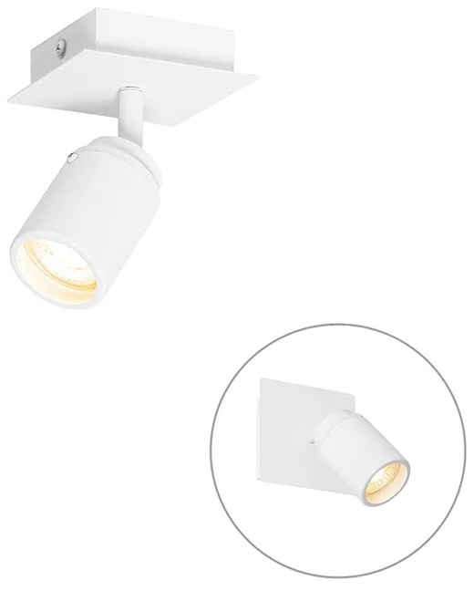 Spot modern pentru baie alb pătrat IP44 - Ducha