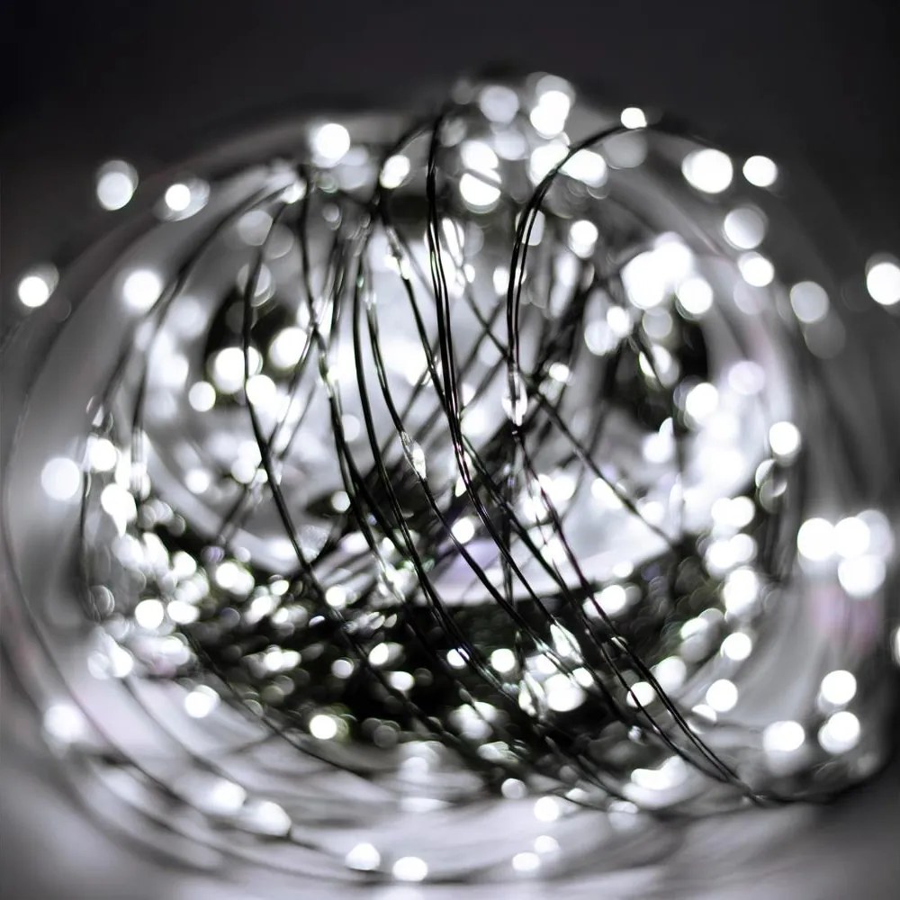 Ghirlandă LED de exterior 1500 LED/230V, 8 funcții, 153 m, IP44, alb rece + telecomandă