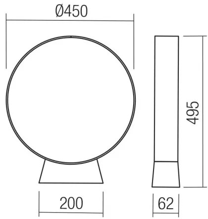 Redo 91066 - Lampă LED de exterior ONIRO LED/15W/230V 49,5 cm CRI 90 IP65 antracit