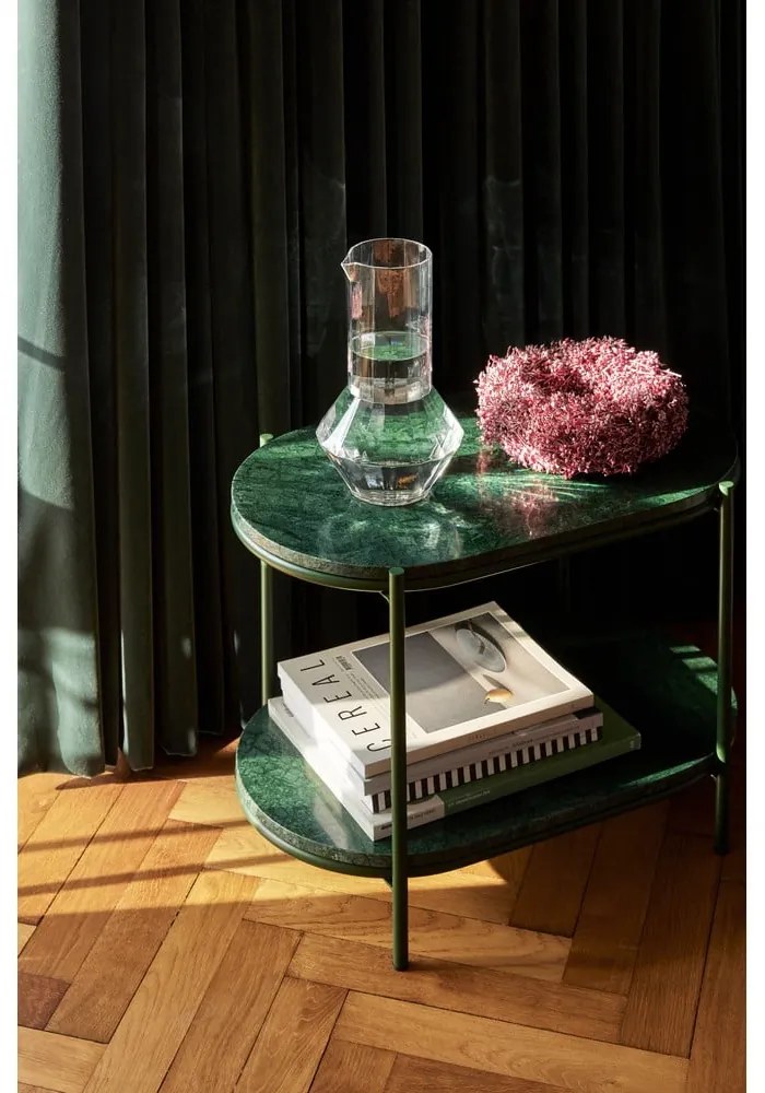 Măsuță de cafea verde-închis din marmură 34x58 cm Nusa – Hübsch