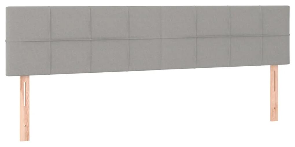 Pat continental, gri deschis, 180x200 cm, material textil Gri deschis, 180 x 200 cm, Cu blocuri patrate