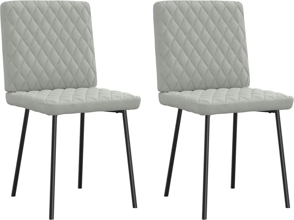 vidaXL Scaune de sufragerie, 2 buc., gri deschis, catifea
