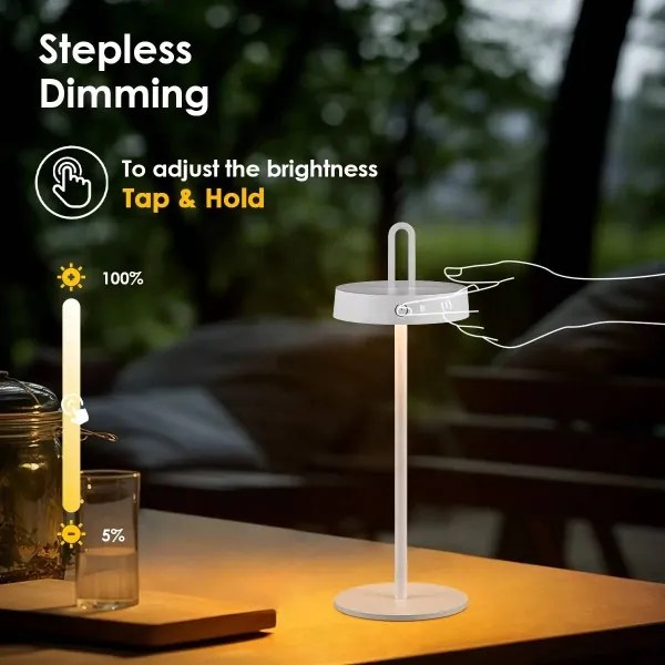 Lampă de masă LED tactilă, reglabilă, reîncărcabilă pentru exterior SHINE LED/1,5W/3,7V 3000 mAh IP44 albă
