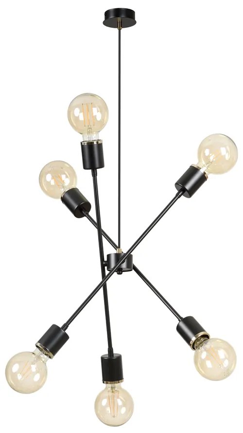 Suspensie Vendero 6 Black 347/6 Emibig Lighting, Modern, E27, Polonia