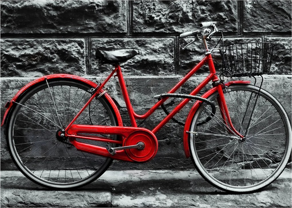 Tablou pe sticlă - Bicicleta istorică (70x50 cm)