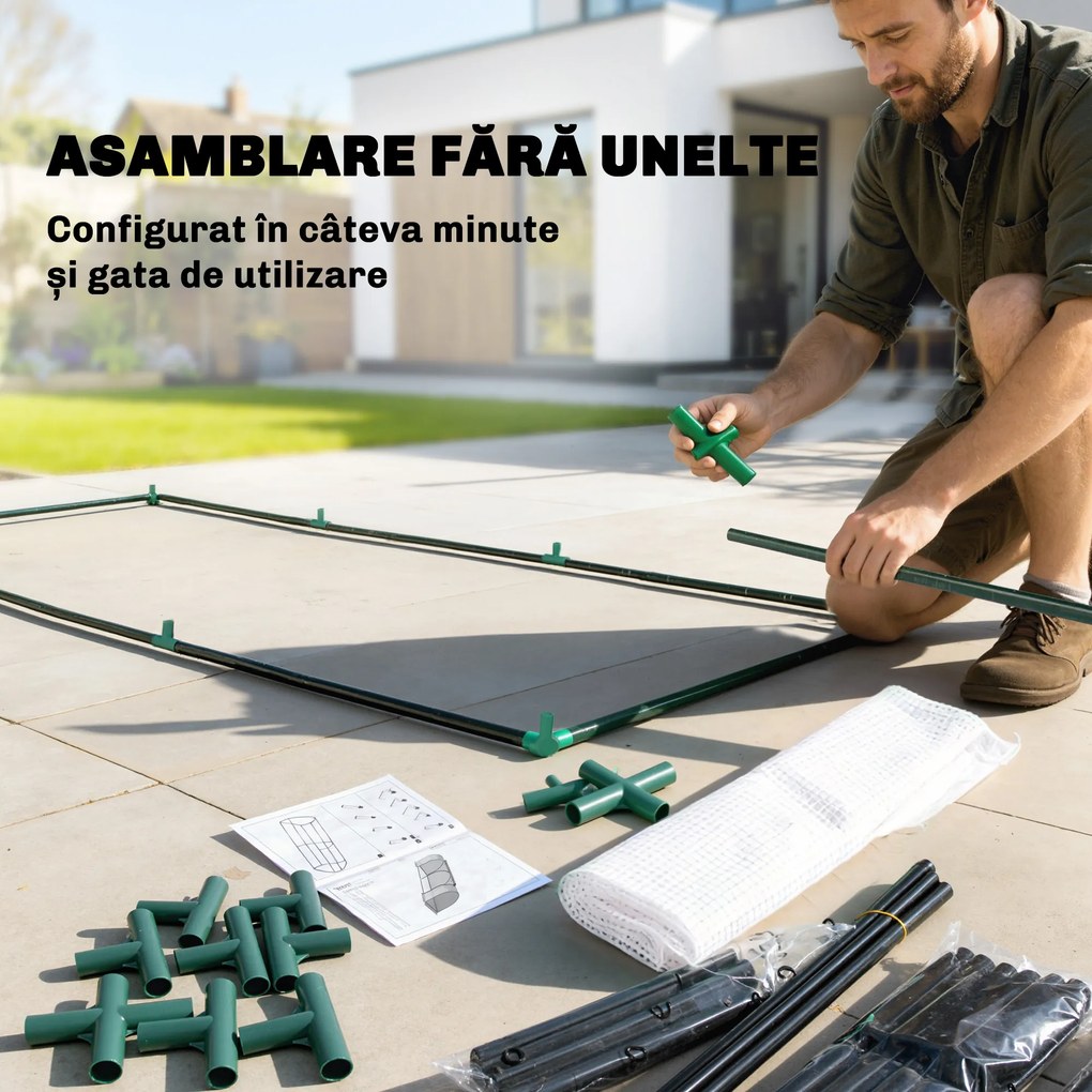 Outsunny Seră de Grădină cu Ferestre Rulabile, Husă Plastic Anti-UV, 200 x 100 x 80 cm, Alb | Aosom Romania