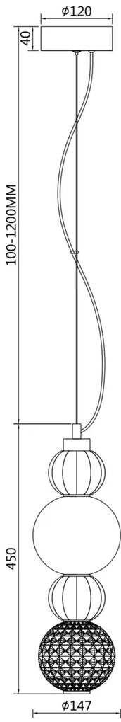Pendul LED design clasic Collar crom MYP069PL-L17CH3K