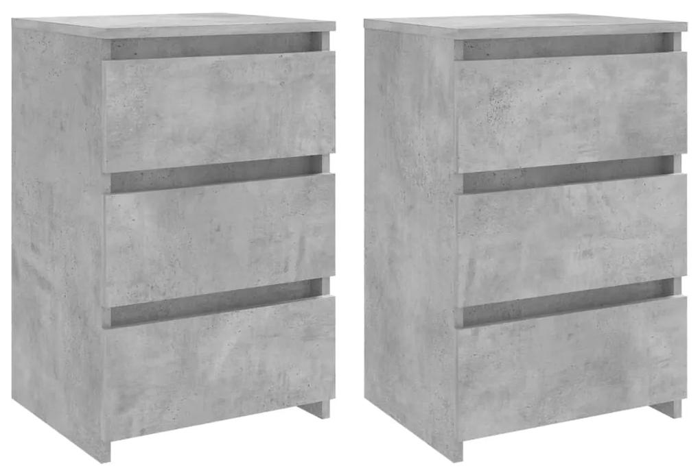 806220 vidaXL Noptiere, 2 buc., gri beton, 40x35x62,5 cm, lemn compozit