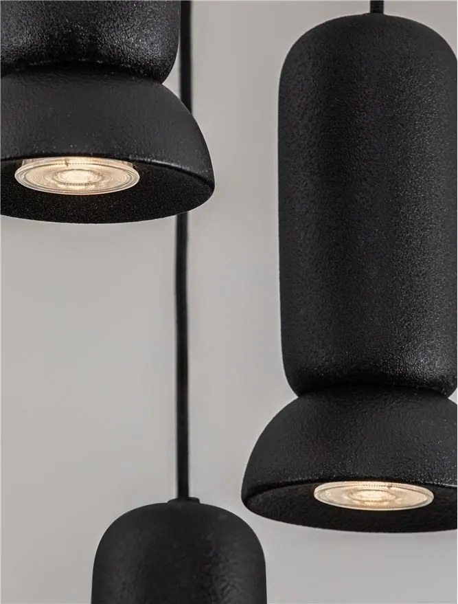 Lustra cu 5 pendule ceramica neagra PARLO