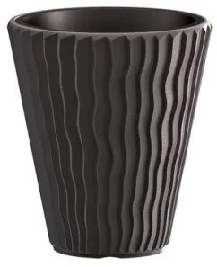 Ghiveci decorativ de flori, rotund, antracit, 18/37 L, 39x43.6 cm, Sandy