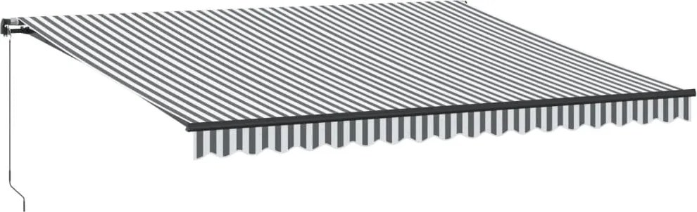 vidaXL Copertină retractabilă manual, antracit/alb, 450x350 cm