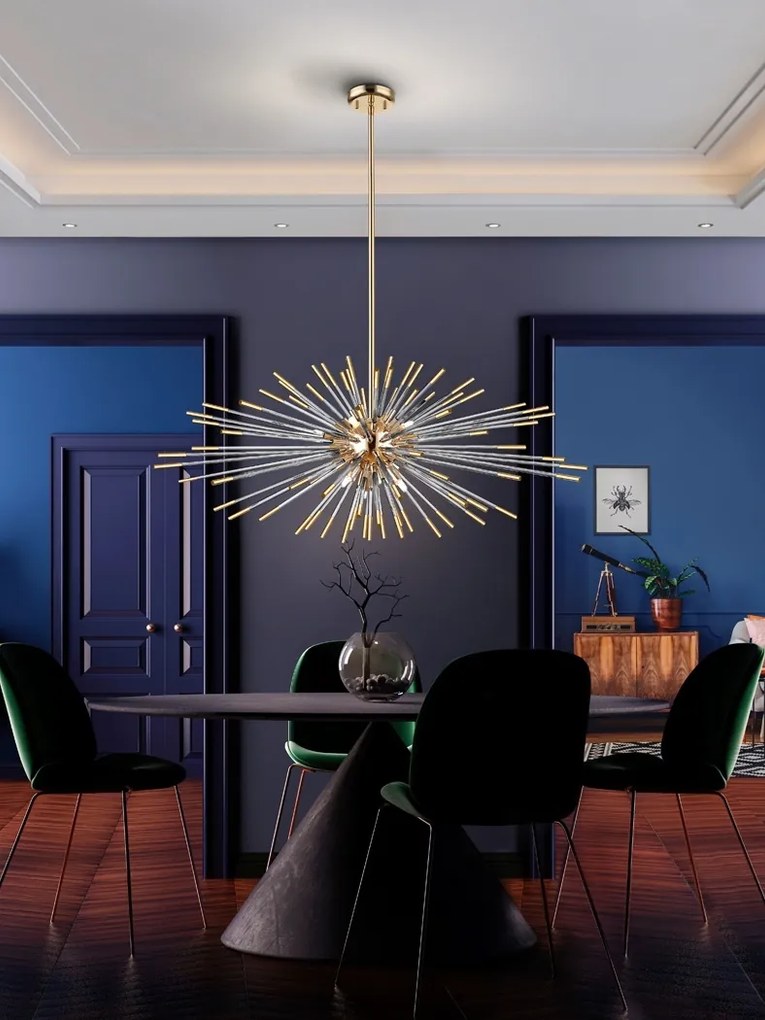 Lustra LED cu telecomanda design ultra-modern Evasion auriu SV-381635D