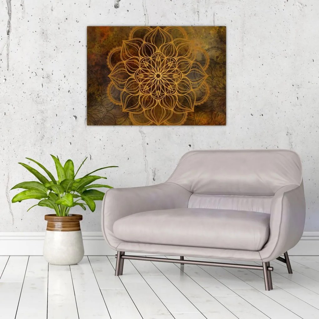 Tablou pe sticlă - Mandala bucuriei (70x50 cm)
