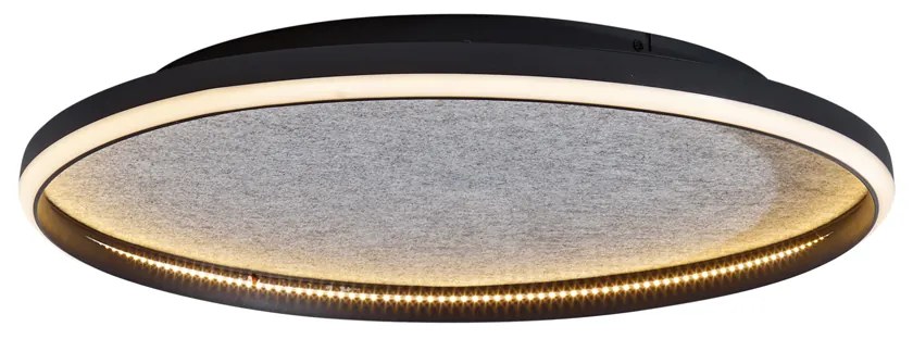 Plafonieră de design neagră cu pâslă, incluzând LED cu 3 trepte de intensitate luminoasă - Xavi Felt