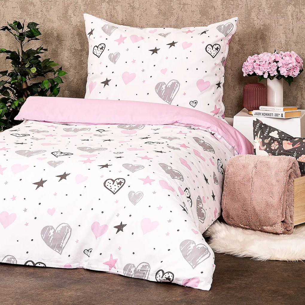 Lenjerie de pat din bumbac 4Home Little heart, 140x 200 cm, 70 x 90 cm, 140 x 200 cm, 70 x 90 cm