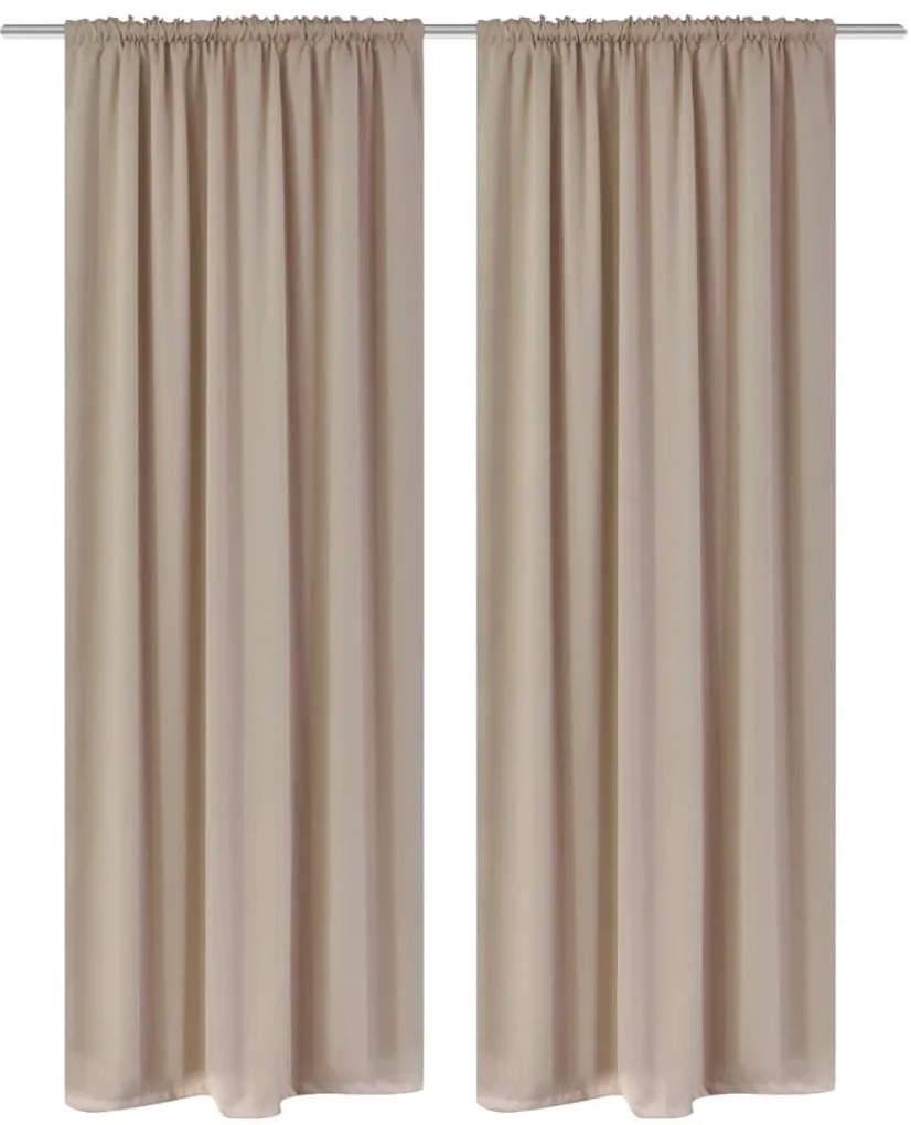 Draperii opace cu rejansă, 2 buc., crem, 135 x 245 cm
