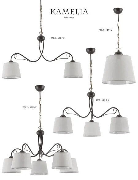 KAMELIA KM 1 V - Lustra cu lant 1xE27/60W/230V