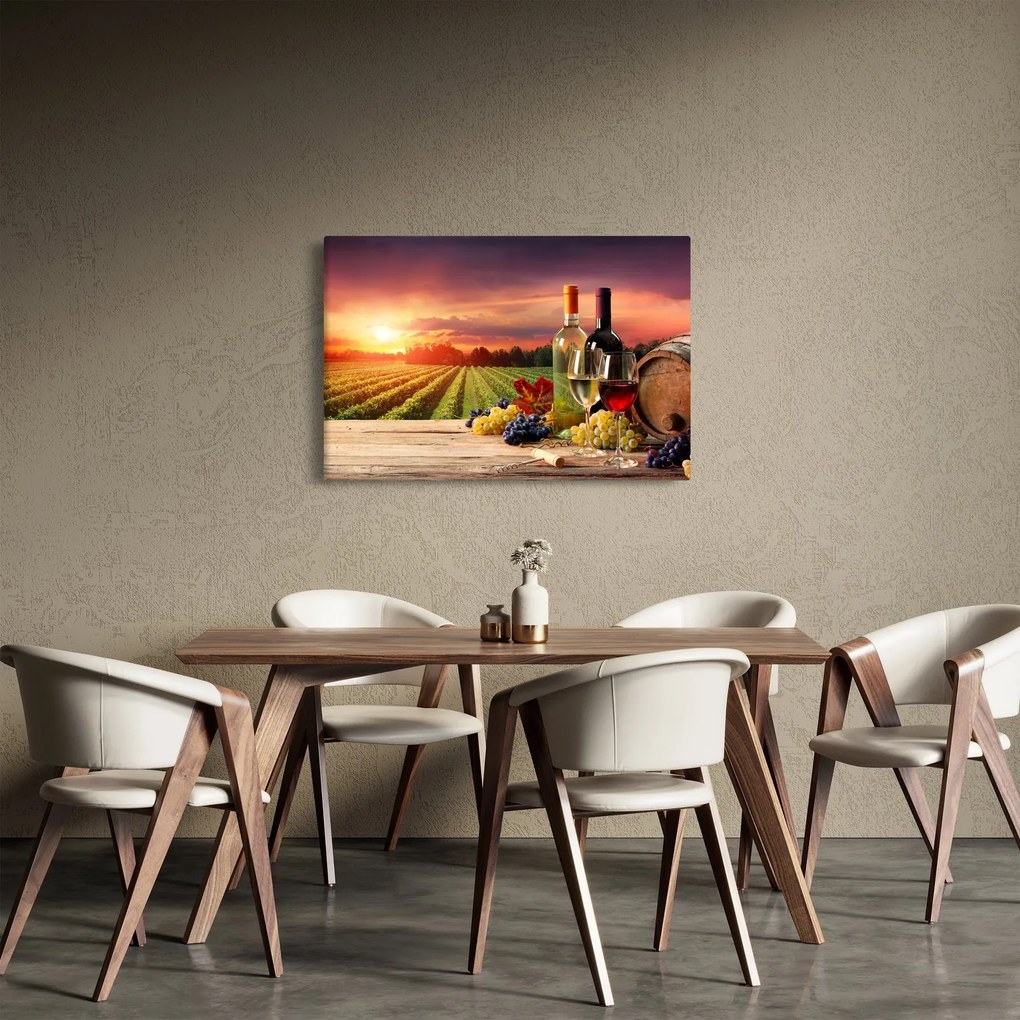 Tablou cu vie și vin (90x60 cm)